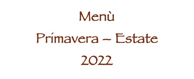 Menu Estate 2022 Trattoria Amedea Bologna